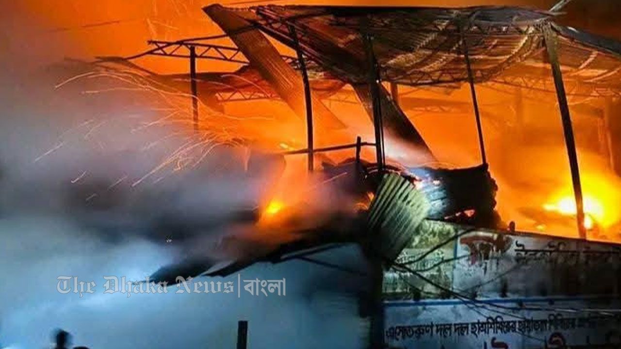 নোয়াখালীতে অগ্নিকাণ্ডে ১১ দোকান ও ১ কারখানা ধ্বংস