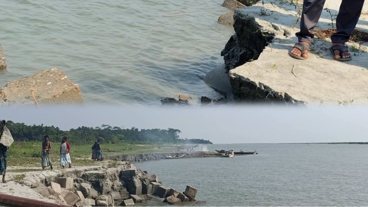 অবৈধ বালু উত্তোলনে বিলীন হওয়ার পথে কয়েকটি জনপদ, শতকোটি টাকার বাঁধ রক্ষায় জরুরি হস্তক্ষেপ দাবি